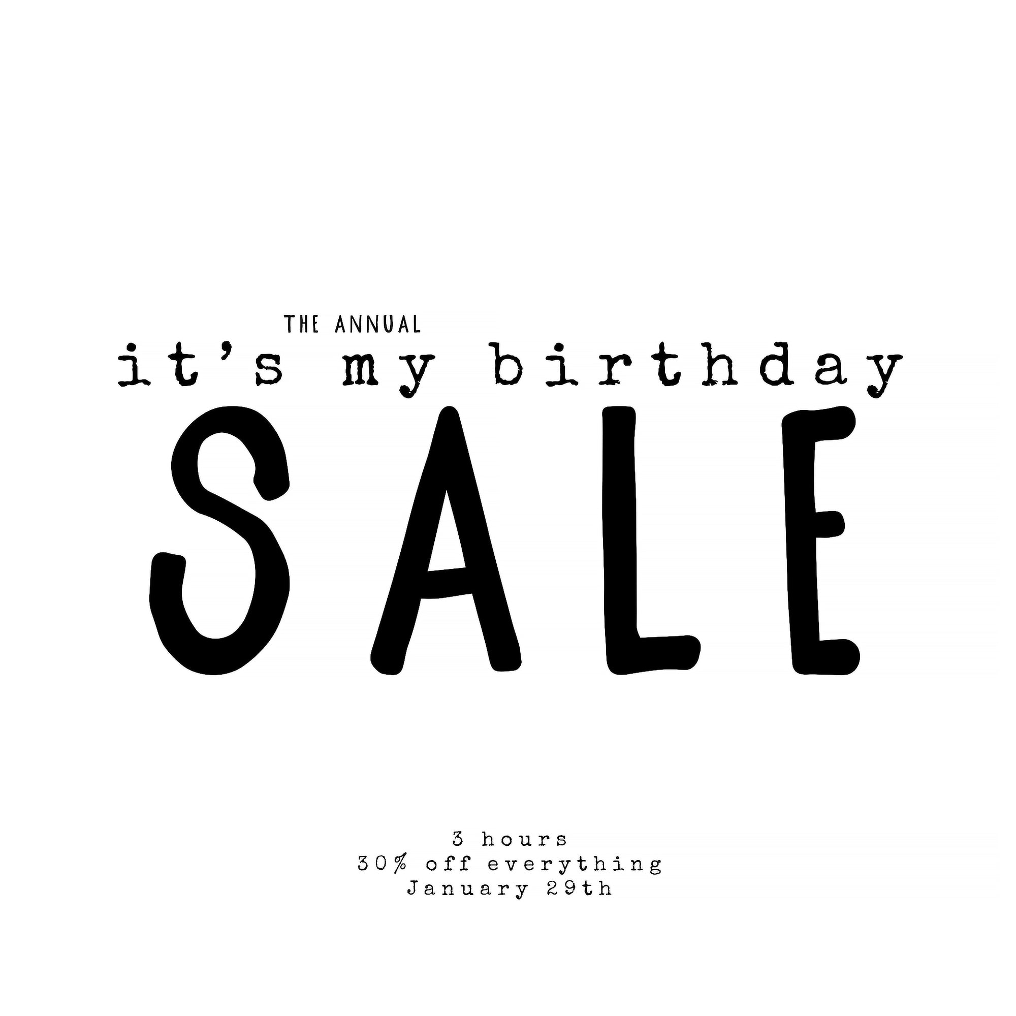 the It's My BIRTHDAY Sale!